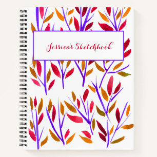 Unique CustomSketchbook Watercolor Floral Notebook