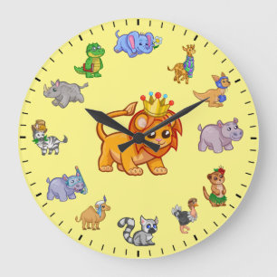 Unique Cute Animals of the Wild Themed Large Clock