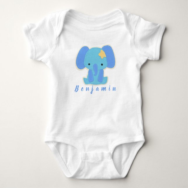 Unique Cute Baby Elephant Bodysuit (Front)