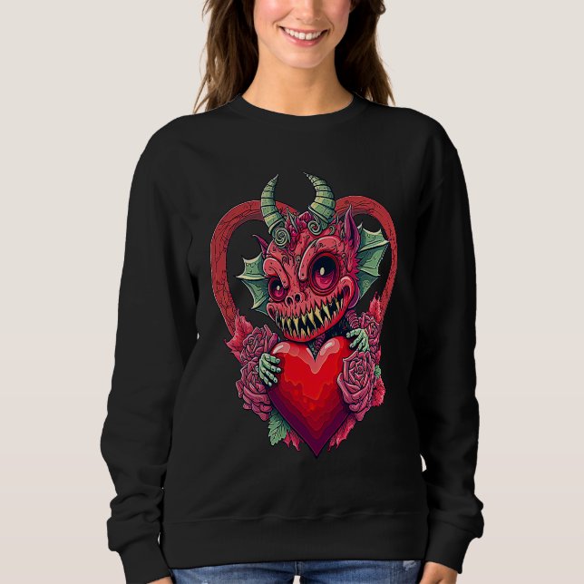 Unique Cute Devilcore Devil Core Valentines Day Sweatshirt (Front)