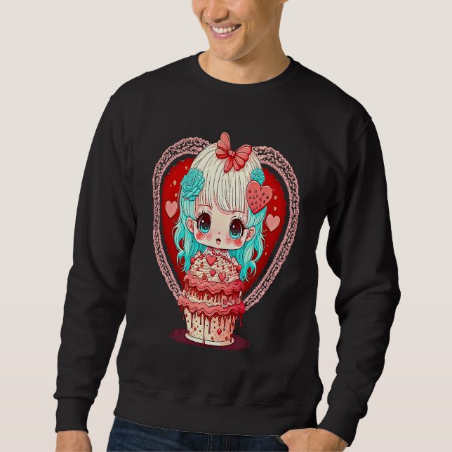 Unique Cute Dollcore Valentines Day Sweatshirt (Front)