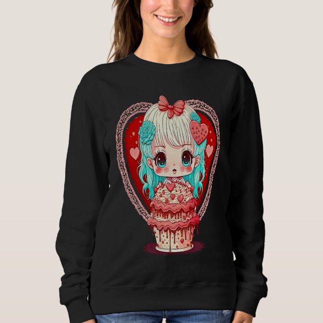 Unique Cute Dollcore Valentines Day Sweatshirt (Front)