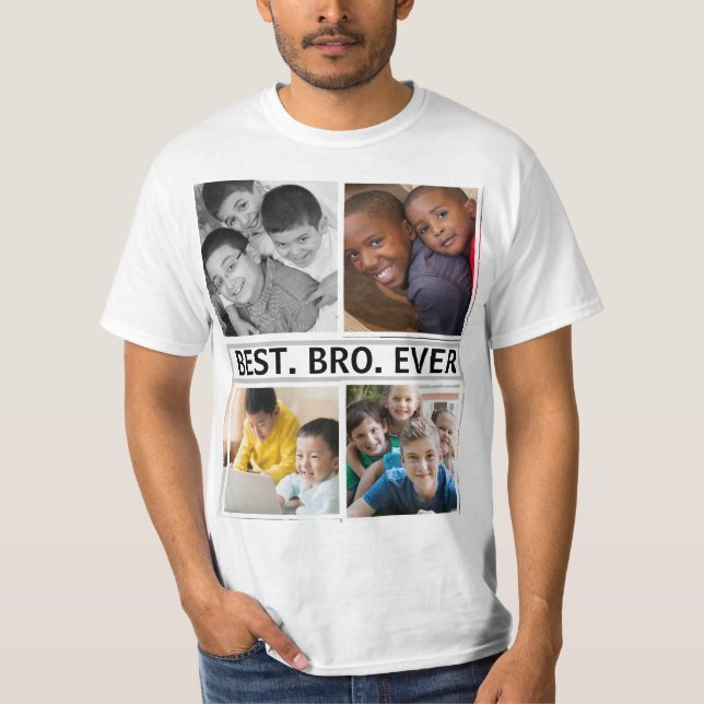 Unique Cute Modern Birthday Best Bro T-Shirt (Front)