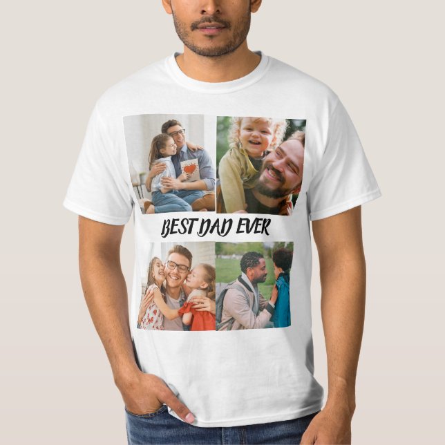 Unique Cute Modern Birthday Best Dad T-Shirt (Front)