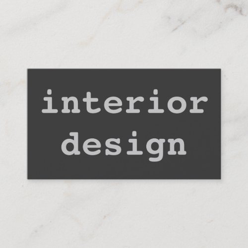 Unique Cute Plain Gray Interior Designer Business Card