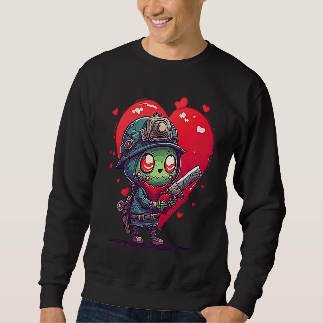 Unique Cute Zombie Valentines Day Sweatshirt (Front)
