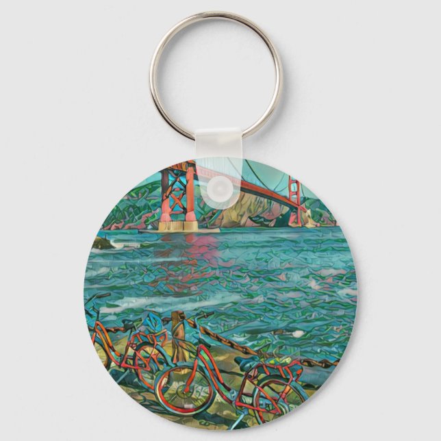 Unique cyclist gifts keychain (Front)