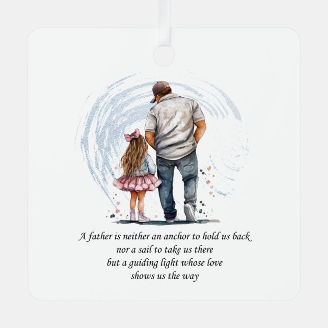 Unique Dad Daughter Metal Ornament (Front)