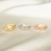 Unique Dainty Gold or Silver Scripted Name Ring (Front)