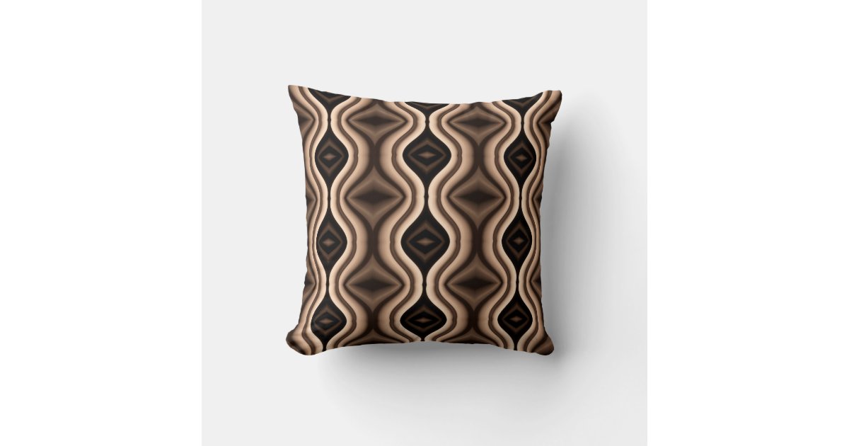Unique Dark Brown Pattern Throw Pillow Zazzle