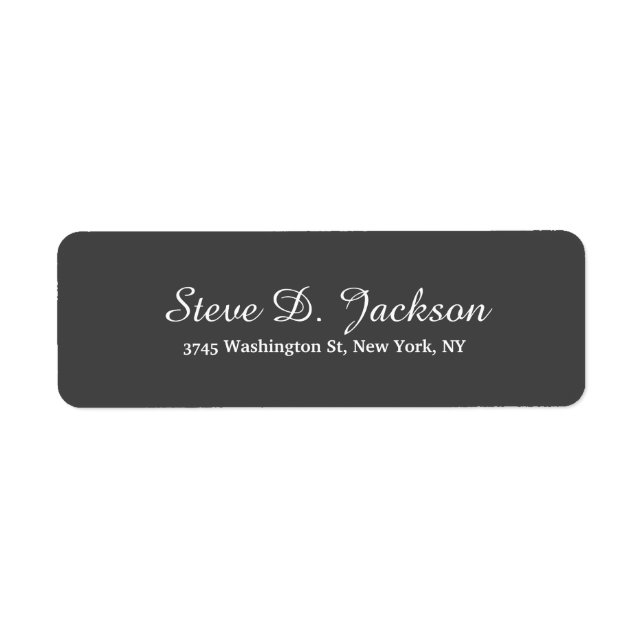 Unique Dark Grey Classical Script Creative Plain Label (Front)