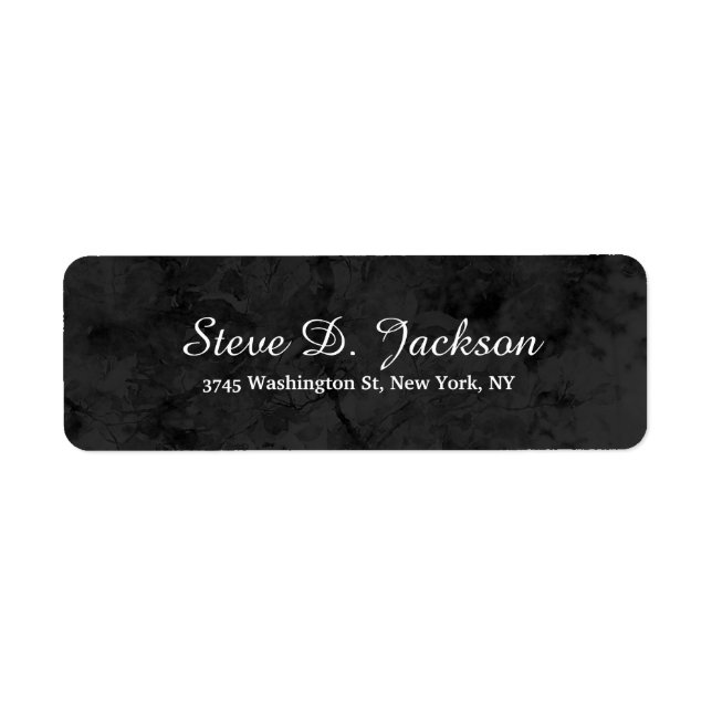 Unique Dark Grey Classical Script Handwriting Label (Front)
