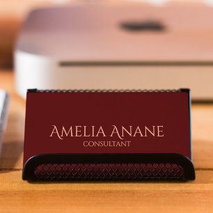 Unique Dark Red Burgundy Script Business Card