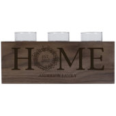 Unique Decorative Walnut Wood Candle Holder (Front)