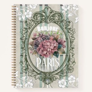 Unique decoratived french background Dusty floral Notebook