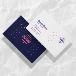 Unique Deep Purple Pink Modern Sound Music Studio Business Card