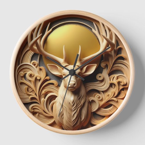 Unique Deer Head  Clock
