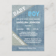 UNIQUE Denim Jeans Boy Baby Shower Invitations