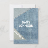 UNIQUE Denim Jeans Boy Baby Shower Invitations (Back)