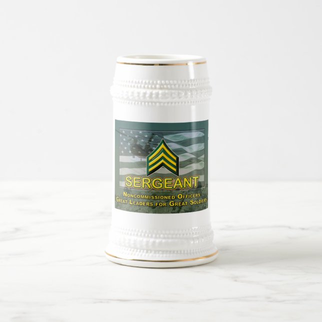 Unique Design Commemorating Sergeant Gift Beer Stein (Center)