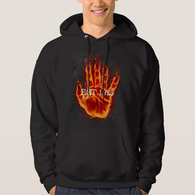 Unique design firing hand EST 1925 black for him H Hoodie (Front)
