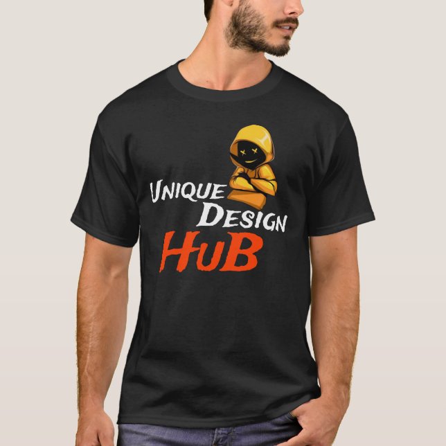 "Unique Design Hub: Distinctive Graphic Tee" T-Shirt (Front)