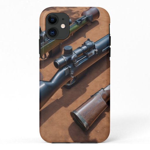 "unique design of 2 world war guns" iPhone 11 case