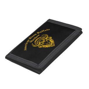 Unique Design of a Bison Wearing Headphones Tri-fold Wallet