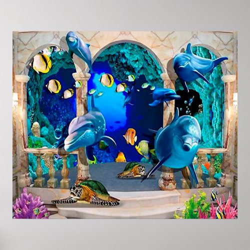 Unique design of under the sea  underwater world poster