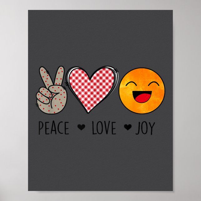 Unique Design Peace Love Joy Hapness Motivational  Poster (Front)