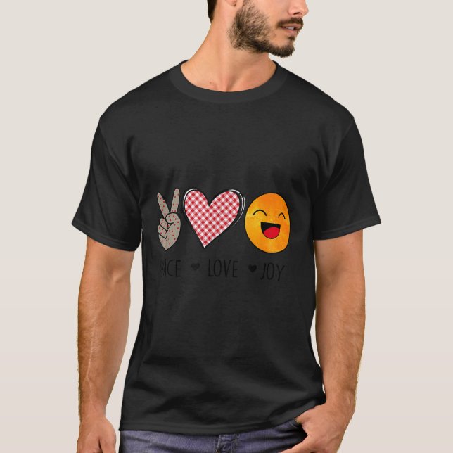 Unique Design Peace Love Joy Hapness Motivational  T-Shirt (Front)