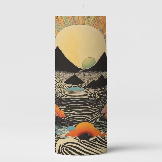 Unique design pillar candle  (Front)