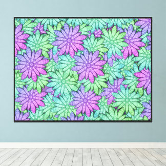 Unique Design Purple and Green Flowers Canvas Print
