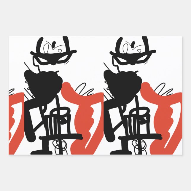 unique designer wrapping paper set of 3 sheets (Front)