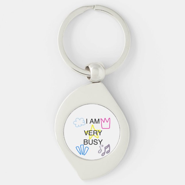 Unique Designs Iam Very Busy Keychain (Front)