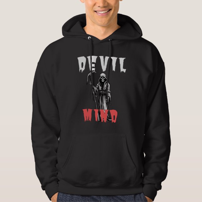 Unique Devil Mind Hoodie - Edgy Graphic (Front)