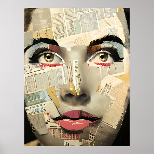 Unique Digital Art  Pretty Lady Abstract Poster