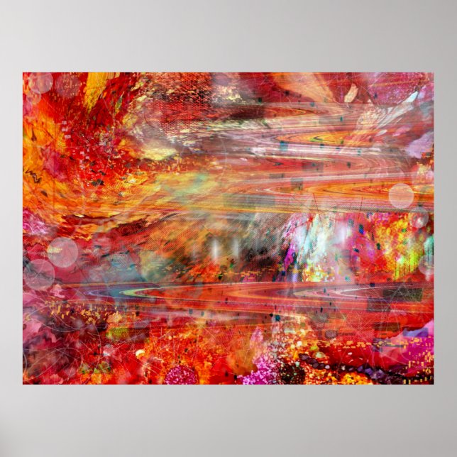 Unique Digital Painting Sci-Fi Fantasy Space Scene Poster (Front)