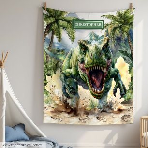 Unique Dinosaur Blanket Personalized Name for Boys