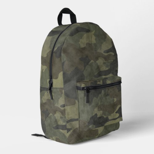 Unique Distressed Grunge Khaki Green Camo  Printed Backpack