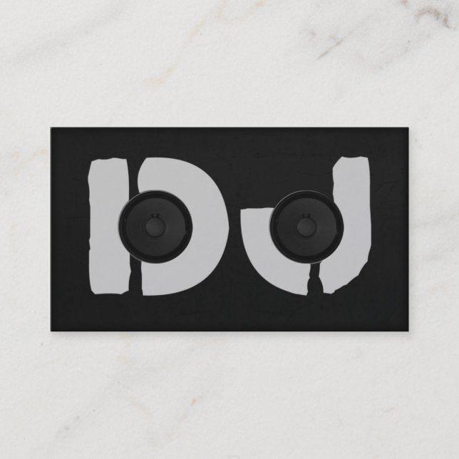 unique dj initials speaker business card (Front)
