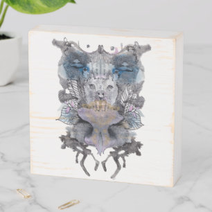 Unique Dog Art, surreal and modern Wooden Box Sign