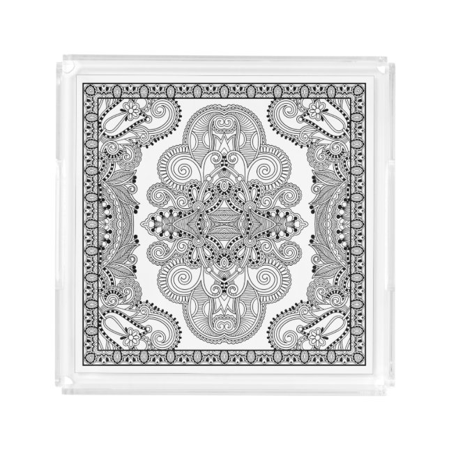 Unique Doodle Acrylic Tray (Front)