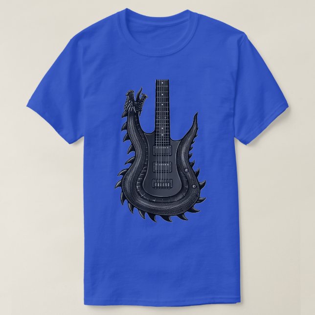 Unique Dragon Guitar For Men Rock N Roll T-Shirt (Design Front)