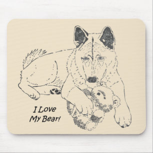 unique drawing of cute dog mouse pad