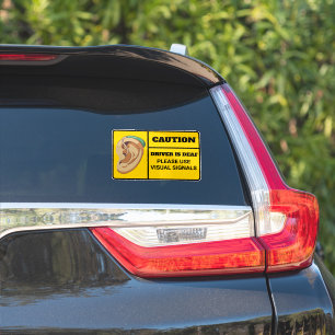 Unique Driver is Deaf Caution Sticker