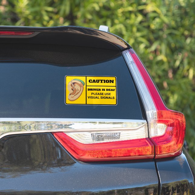 Unique Driver is Deaf Caution Sticker (Car Side)