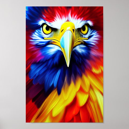 Unique Eagle Illustration Art Multi_Color Art Poster