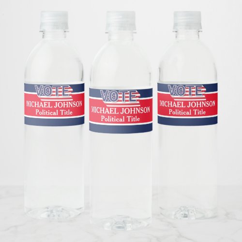 Unique Election Political Campaign  Water Bottle Label