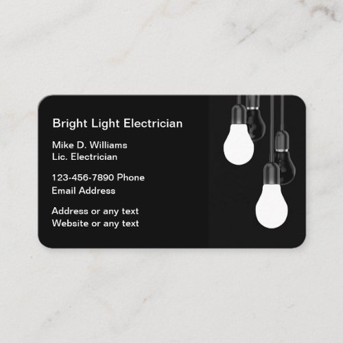 Unique Electric Lighting Business Cards